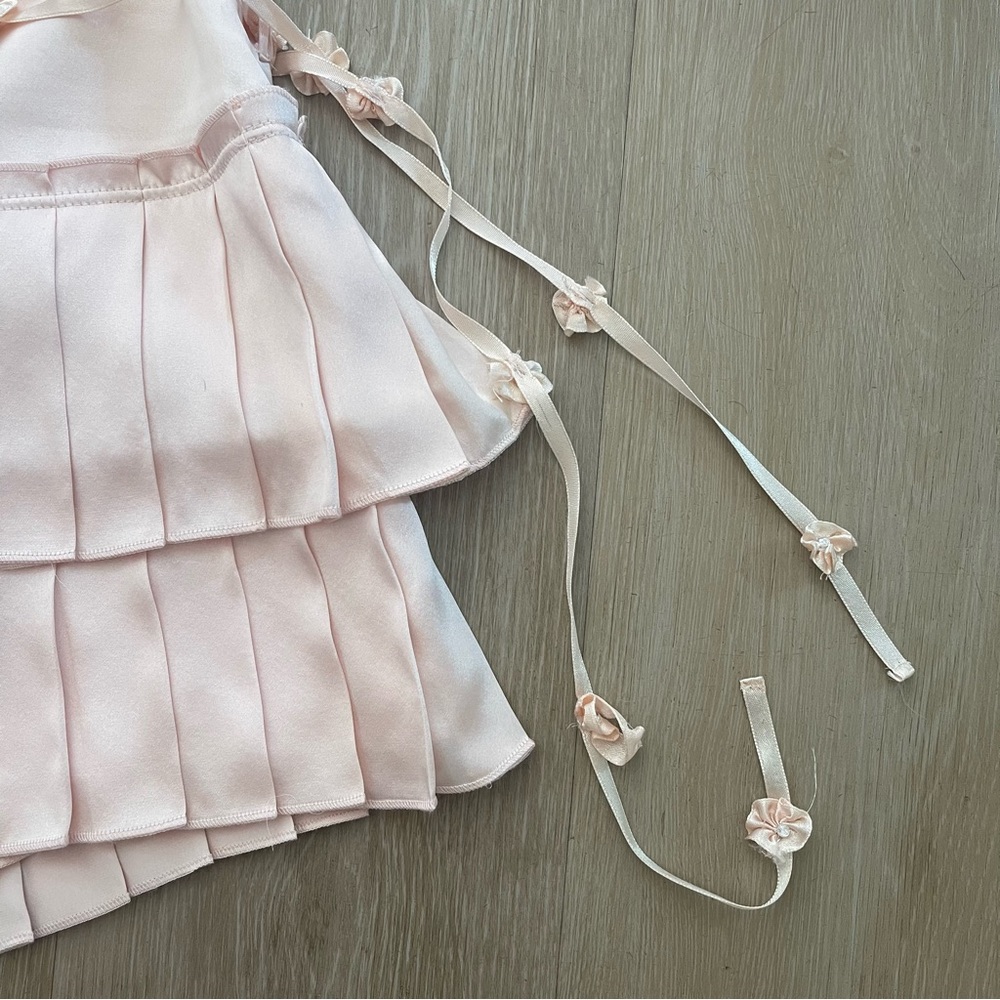 !SOLD! HOLLISTER Vintage Y2K Barbie Light Pink Silk Pleated Micro Mini Skirt - Picture 7 of 12